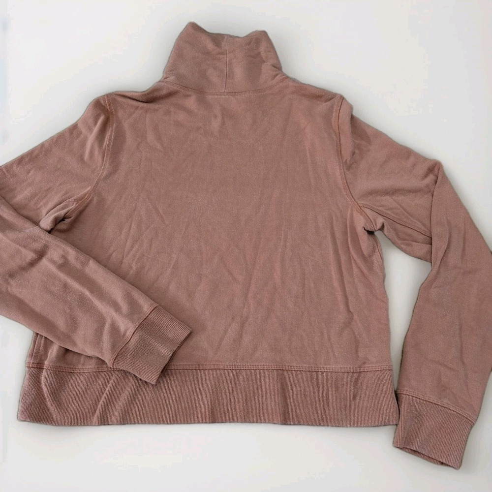 Athleta Nirvana Women's Cropped Sweatshirt Funnel Neck Burnt Orange Top Size S